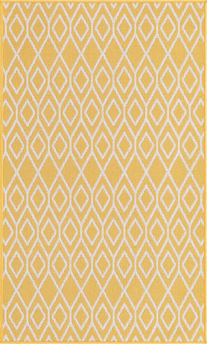Yellow Ivory 3' 1 x 5' 3 Jill Zarin Outdoor Rectangle Area Rug Weather Resistant for Patio, Deck, Terrace, Balcony, Porch Durable 100% Polypropylene Carpet for Outside for Sale at Rug Engine