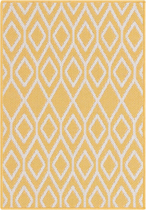 Yellow Ivory 2' x 3' 1 Jill Zarin Outdoor Rectangle Area Rug Weather Resistant for Patio, Deck, Terrace, Balcony, Porch Durable 100% Polypropylene Carpet for Outside for Sale at Rug Engine