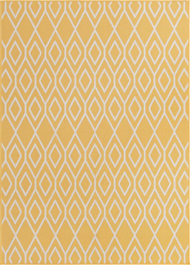 Yellow Ivory 1' 4 x 1' 4 Jill Zarin Outdoor Sample Area Rug Weather Resistant for Patio, Deck, Terrace, Balcony, Porch Durable 100% Polypropylene Carpet for Outside for Sale at Rug Engine