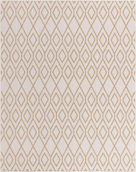 Beige 7' 10 x 10' Jill Zarin Outdoor Rectangle Area Rug Weather Resistant for Patio, Deck, Terrace, Balcony, Porch Durable 100% Polypropylene Carpet for Outside for Sale at Rug Engine
