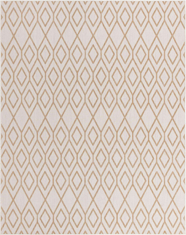 Beige 7' 10 x 10' Jill Zarin Outdoor Rectangle Area Rug Weather Resistant for Patio, Deck, Terrace, Balcony, Porch Durable 100% Polypropylene Carpet for Outside for Sale at Rug Engine