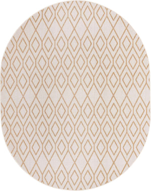 Beige 7' 10 x 10' Jill Zarin Outdoor Oval Area Rug Weather Resistant for Patio, Deck, Terrace, Balcony, Porch Durable 100% Polypropylene Carpet for Outside for Sale at Rug Engine