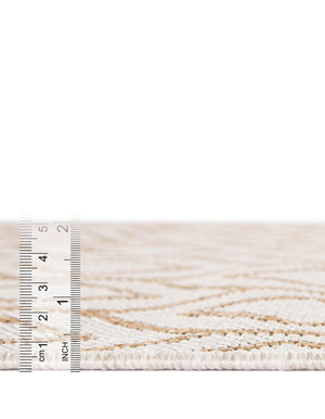 Beige 7' 10 x 10' Jill Zarin Outdoor Rectangle Area Rug Weather Resistant for Patio, Deck, Terrace, Balcony, Porch Durable 100% Polypropylene Carpet for Outside for Sale at Rug Engine
