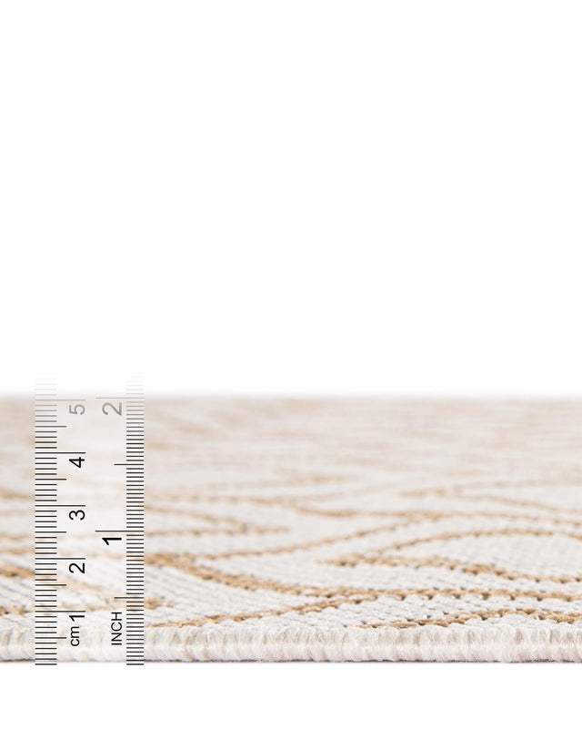 Beige 7' 10 x 10' Jill Zarin Outdoor Rectangle Area Rug Weather Resistant for Patio, Deck, Terrace, Balcony, Porch Durable 100% Polypropylene Carpet for Outside for Sale at Rug Engine