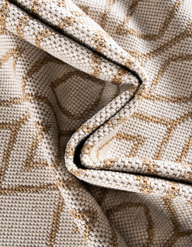 Beige 7' 10 x 10' Jill Zarin Outdoor Rectangle Area Rug Weather Resistant for Patio, Deck, Terrace, Balcony, Porch Durable 100% Polypropylene Carpet for Outside for Sale at Rug Engine