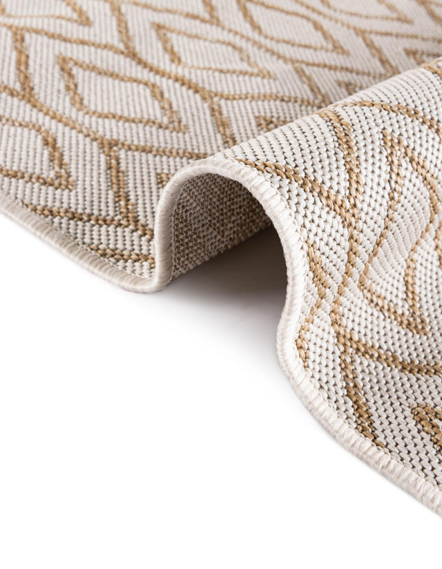 Beige 7' 1 x 10' Jill Zarin Outdoor Rectangle Area Rug Weather Resistant for Patio, Deck, Terrace, Balcony, Porch Durable 100% Polypropylene Carpet for Outside for Sale at Rug Engine
