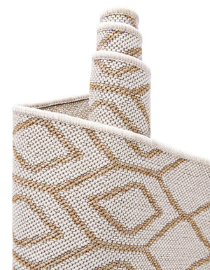 Beige 7' 1 x 10' Jill Zarin Outdoor Rectangle Area Rug Weather Resistant for Patio, Deck, Terrace, Balcony, Porch Durable 100% Polypropylene Carpet for Outside for Sale at Rug Engine
