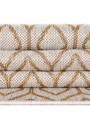 Beige 7' 1 x 10' Jill Zarin Outdoor Rectangle Area Rug Weather Resistant for Patio, Deck, Terrace, Balcony, Porch Durable 100% Polypropylene Carpet for Outside for Sale at Rug Engine