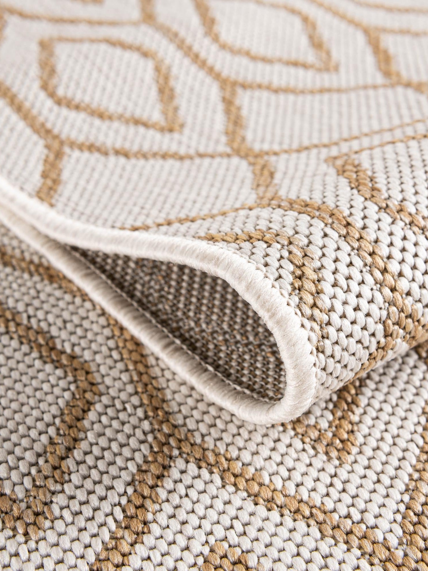 Beige 5' 3 x 8' Jill Zarin Outdoor Oval Area Rug Weather Resistant for Patio, Deck, Terrace, Balcony, Porch Durable 100% Polypropylene Carpet for Outside for Sale at Rug Engine