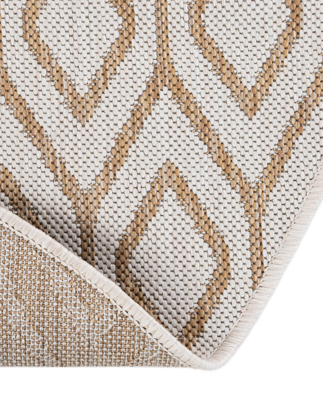 Beige 7' 10 x 10' Jill Zarin Outdoor Oval Area Rug Weather Resistant for Patio, Deck, Terrace, Balcony, Porch Durable 100% Polypropylene Carpet for Outside for Sale at Rug Engine