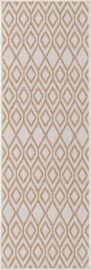 Beige 2' x 6' 1 Jill Zarin Outdoor Runner Area Rug Weather Resistant for Patio, Deck, Terrace, Balcony, Porch Durable 100% Polypropylene Carpet for Outside for Sale at Rug Engine