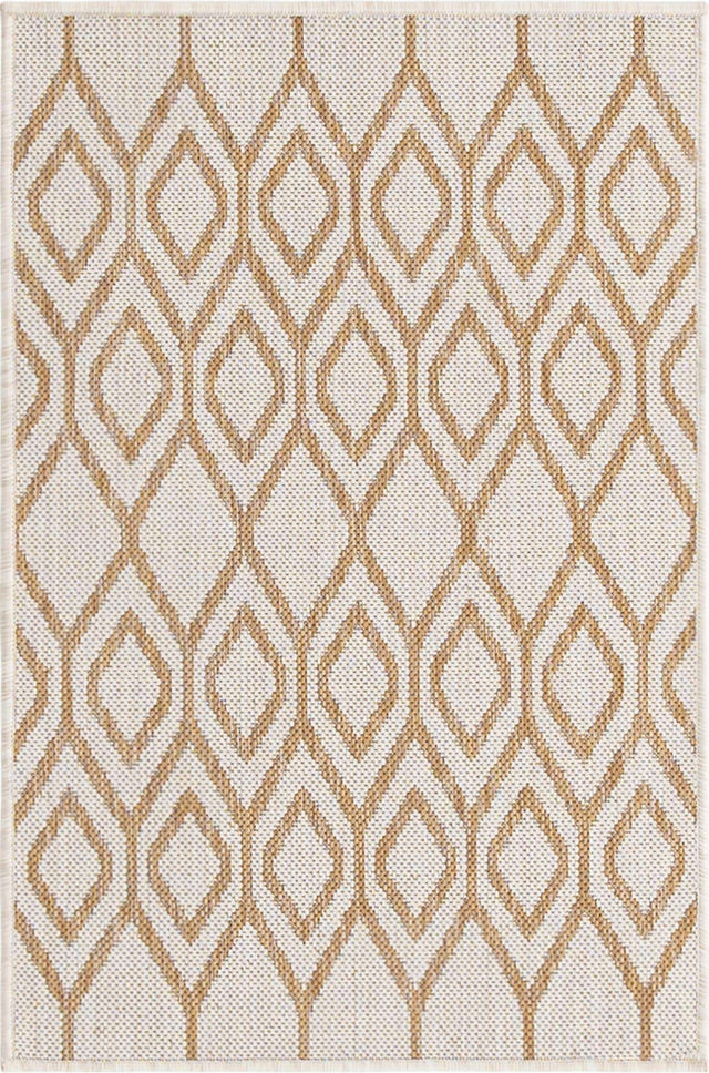 Beige 2' x 3' 1 Jill Zarin Outdoor Rectangle Area Rug Weather Resistant for Patio, Deck, Terrace, Balcony, Porch Durable 100% Polypropylene Carpet for Outside for Sale at Rug Engine