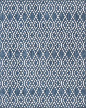 Blue 7' 10 x 10' Jill Zarin Outdoor Rectangle Area Rug Weather Resistant for Patio, Deck, Terrace, Balcony, Porch Durable 100% Polypropylene Carpet for Outside for Sale at Rug Engine