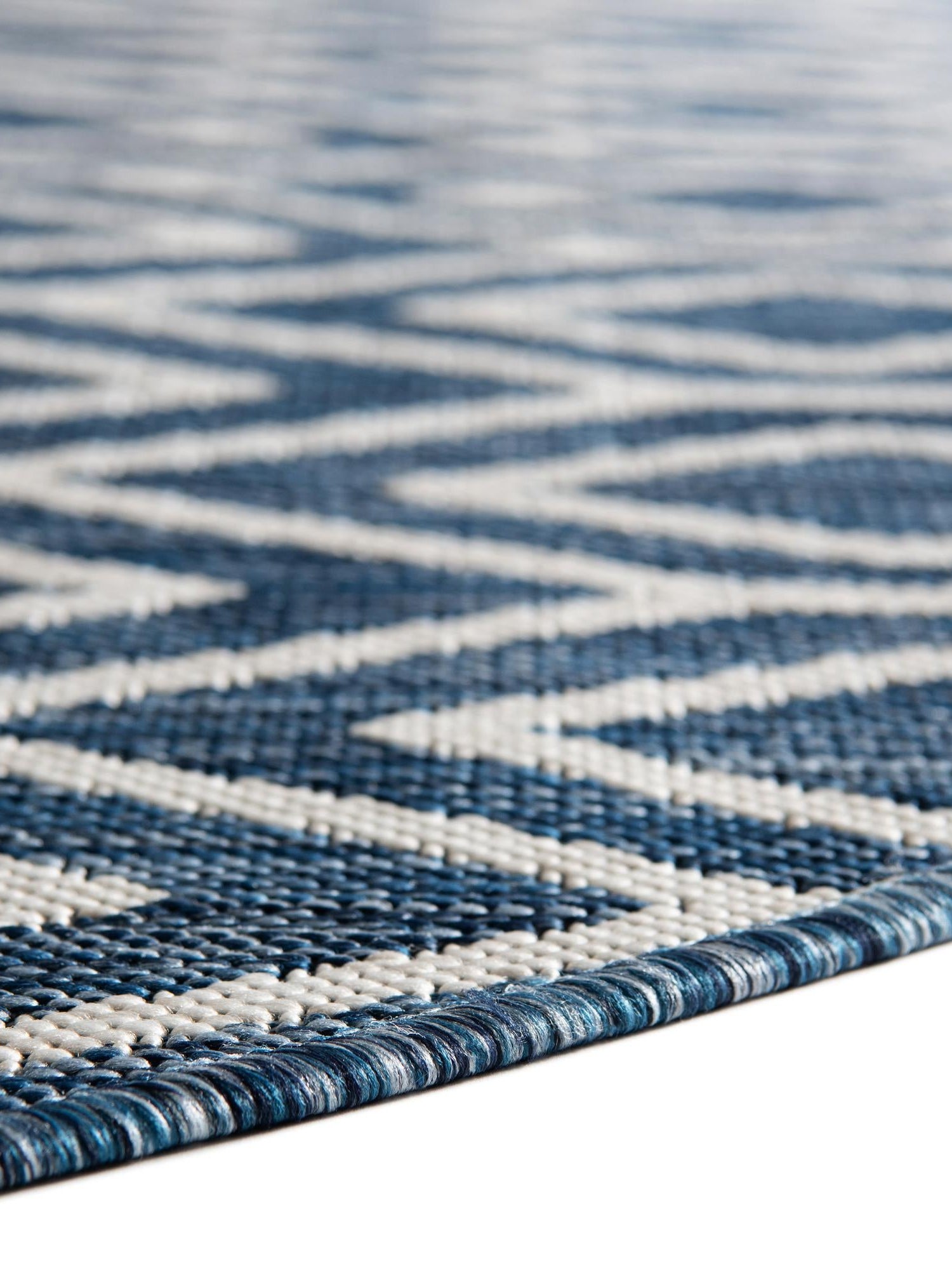 Blue 6' 7 x 6' 7 Jill Zarin Outdoor Round Area Rug Weather Resistant for Patio, Deck, Terrace, Balcony, Porch Durable 100% Polypropylene Carpet for Outside for Sale at Rug Engine