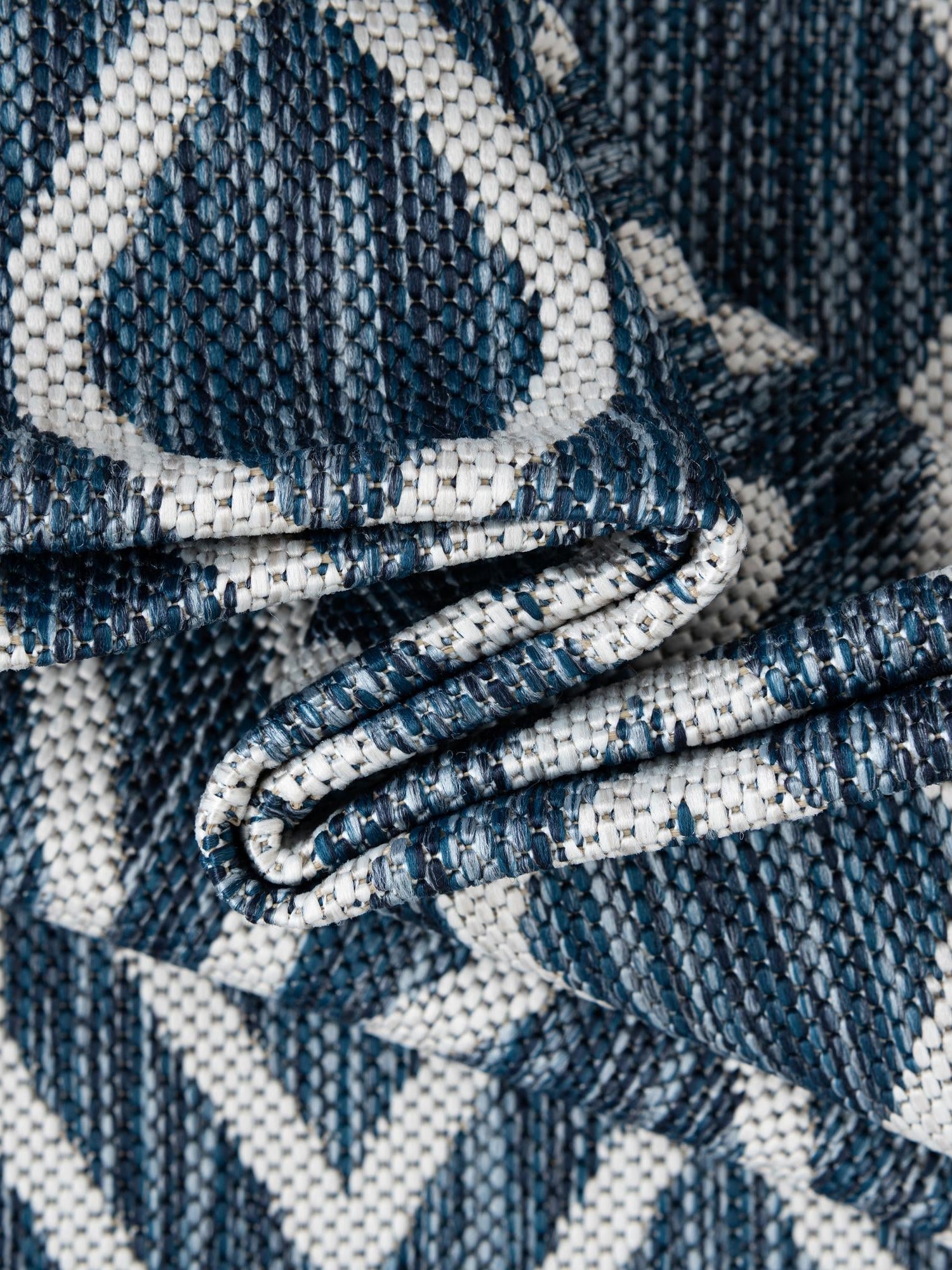 Blue 6' 7 x 6' 7 Jill Zarin Outdoor Round Area Rug Weather Resistant for Patio, Deck, Terrace, Balcony, Porch Durable 100% Polypropylene Carpet for Outside for Sale at Rug Engine