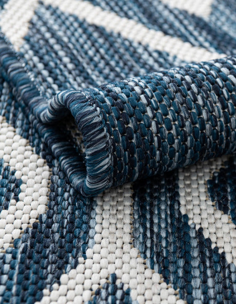 Blue 6' 1 x 9' Jill Zarin Outdoor Rectangle Area Rug Weather Resistant for Patio, Deck, Terrace, Balcony, Porch Durable 100% Polypropylene Carpet for Outside for Sale at Rug Engine