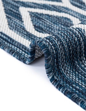 Blue 7' 1 x 10' Jill Zarin Outdoor Rectangle Area Rug Weather Resistant for Patio, Deck, Terrace, Balcony, Porch Durable 100% Polypropylene Carpet for Outside for Sale at Rug Engine
