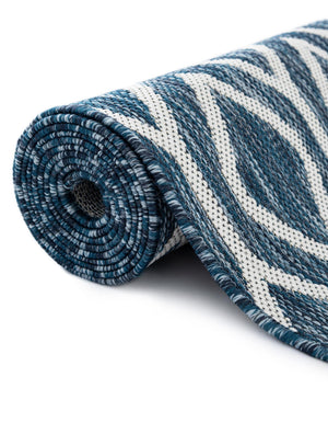 Blue 7' 1 x 10' Jill Zarin Outdoor Rectangle Area Rug Weather Resistant for Patio, Deck, Terrace, Balcony, Porch Durable 100% Polypropylene Carpet for Outside for Sale at Rug Engine