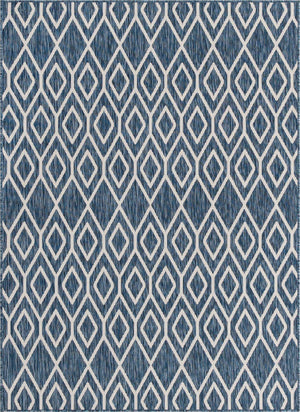 Blue 5' 3 x 8' Jill Zarin Outdoor Rectangle Area Rug Weather Resistant for Patio, Deck, Terrace, Balcony, Porch Durable 100% Polypropylene Carpet for Outside for Sale at Rug Engine