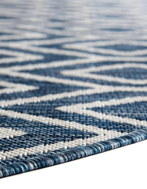 Blue 5' 3 x 8' Jill Zarin Outdoor Oval Area Rug Weather Resistant for Patio, Deck, Terrace, Balcony, Porch Durable 100% Polypropylene Carpet for Outside for Sale at Rug Engine