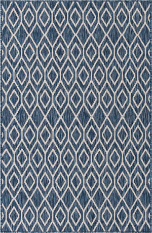 Blue 4' 1 x 6' 1 Jill Zarin Outdoor Rectangle Area Rug Weather Resistant for Patio, Deck, Terrace, Balcony, Porch Durable 100% Polypropylene Carpet for Outside for Sale at Rug Engine