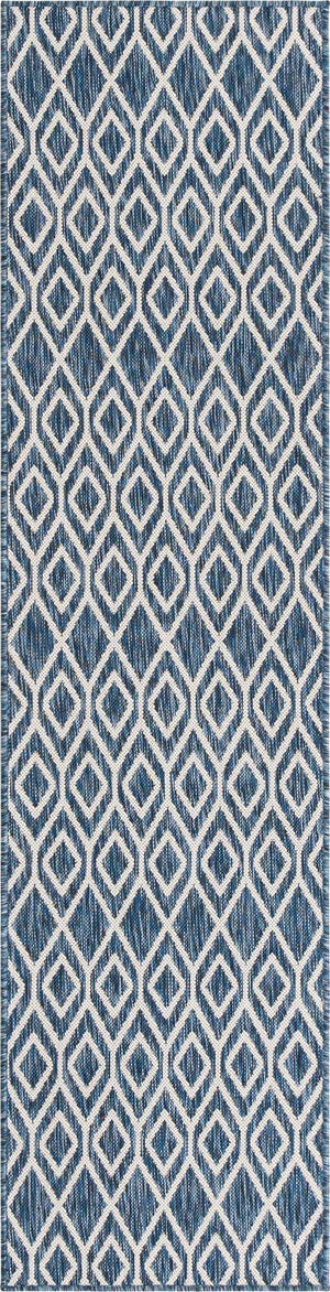 Blue 2' x 8' Jill Zarin Outdoor Runner Area Rug Weather Resistant for Patio, Deck, Terrace, Balcony, Porch Durable 100% Polypropylene Carpet for Outside for Sale at Rug Engine