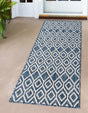 Blue 2' x 6' 1 Jill Zarin Outdoor Runner Area Rug Weather Resistant for Patio, Deck, Terrace, Balcony, Porch Durable 100% Polypropylene Carpet for Outside for Sale at Rug Engine