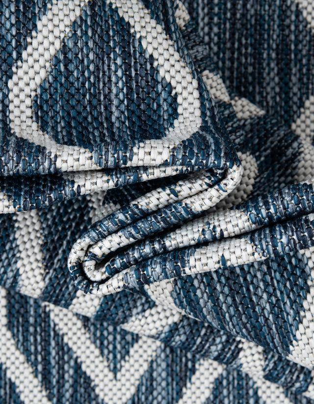 Blue 2' x 6' 1 Jill Zarin Outdoor Runner Area Rug Weather Resistant for Patio, Deck, Terrace, Balcony, Porch Durable 100% Polypropylene Carpet for Outside for Sale at Rug Engine