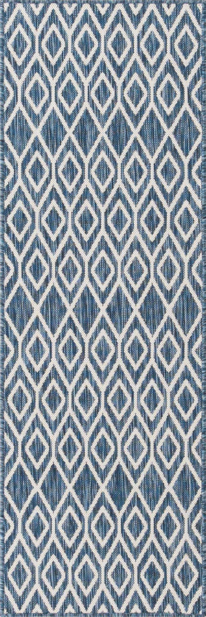 Blue 2' x 6' 1 Jill Zarin Outdoor Runner Area Rug Weather Resistant for Patio, Deck, Terrace, Balcony, Porch Durable 100% Polypropylene Carpet for Outside for Sale at Rug Engine