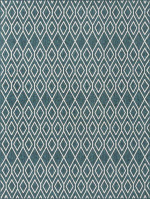 Teal 9' x 12' Jill Zarin Outdoor Rectangle Area Rug Weather Resistant for Patio, Deck, Terrace, Balcony, Porch Durable 100% Polypropylene Carpet for Outside for Sale at Rug Engine