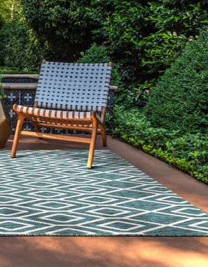 Teal 2' x 3' 1 Jill Zarin Outdoor Rectangle Area Rug Weather Resistant for Patio, Deck, Terrace, Balcony, Porch Durable 100% Polypropylene Carpet for Outside for Sale at Rug Engine