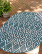 Teal 5' 3 x 8' Jill Zarin Outdoor Oval Area Rug Weather Resistant for Patio, Deck, Terrace, Balcony, Porch Durable 100% Polypropylene Carpet for Outside for Sale at Rug Engine