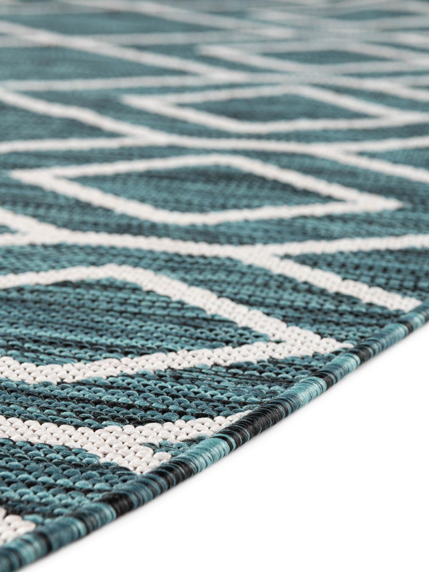 Teal 7' 10 x 10' Jill Zarin Outdoor Oval Area Rug Weather Resistant for Patio, Deck, Terrace, Balcony, Porch Durable 100% Polypropylene Carpet for Outside for Sale at Rug Engine