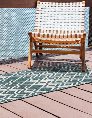 Teal 2' x 6' 1 Jill Zarin Outdoor Runner Area Rug Weather Resistant for Patio, Deck, Terrace, Balcony, Porch Durable 100% Polypropylene Carpet for Outside for Sale at Rug Engine