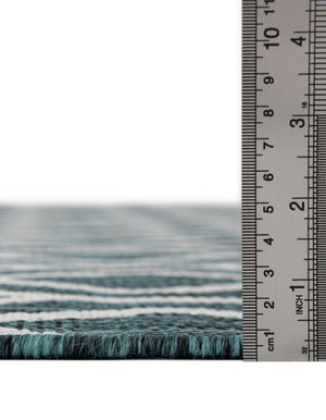 Teal 2' x 8' Jill Zarin Outdoor Runner Area Rug Weather Resistant for Patio, Deck, Terrace, Balcony, Porch Durable 100% Polypropylene Carpet for Outside for Sale at Rug Engine