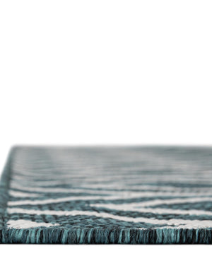 Teal 2' x 8' Jill Zarin Outdoor Runner Area Rug Weather Resistant for Patio, Deck, Terrace, Balcony, Porch Durable 100% Polypropylene Carpet for Outside for Sale at Rug Engine