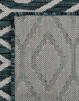Teal 2' x 6' 1 Jill Zarin Outdoor Runner Area Rug Weather Resistant for Patio, Deck, Terrace, Balcony, Porch Durable 100% Polypropylene Carpet for Outside for Sale at Rug Engine