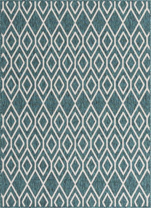 Teal 1' 4 x 1' 4 Jill Zarin Outdoor Sample Area Rug Weather Resistant for Patio, Deck, Terrace, Balcony, Porch Durable 100% Polypropylene Carpet for Outside for Sale at Rug Engine
