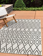 Ivory 4' 1 x 6' 1 Jill Zarin Outdoor Rectangle Area Rug Weather Resistant for Patio, Deck, Terrace, Balcony, Porch Durable 100% Polypropylene Carpet for Outside for Sale at Rug Engine
