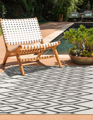 Ivory 4' 1 x 6' 1 Jill Zarin Outdoor Rectangle Area Rug Weather Resistant for Patio, Deck, Terrace, Balcony, Porch Durable 100% Polypropylene Carpet for Outside for Sale at Rug Engine