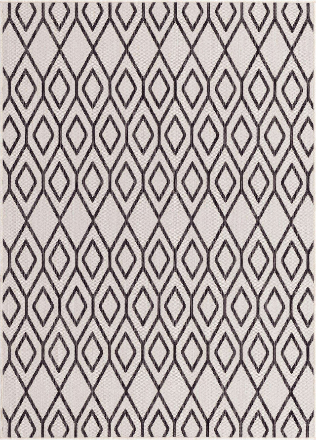 Ivory 5' 3 x 8' Jill Zarin Outdoor Rectangle Area Rug Weather Resistant for Patio, Deck, Terrace, Balcony, Porch Durable 100% Polypropylene Carpet for Outside for Sale at Rug Engine