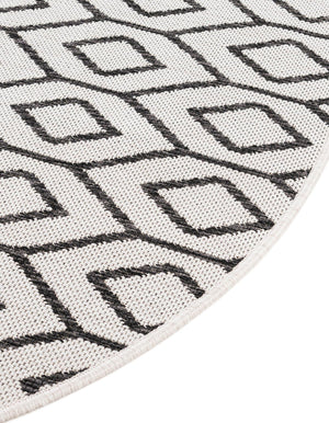 Ivory 7' 10 x 10' Jill Zarin Outdoor Oval Area Rug Weather Resistant for Patio, Deck, Terrace, Balcony, Porch Durable 100% Polypropylene Carpet for Outside for Sale at Rug Engine
