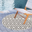 Ivory 6' 7 x 6' 7 Jill Zarin Outdoor Round Area Rug Weather Resistant for Patio, Deck, Terrace, Balcony, Porch Durable 100% Polypropylene Carpet for Outside for Sale at Rug Engine