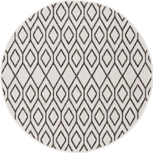 Ivory 4' 1 x 4' 1 Jill Zarin Outdoor Round Area Rug Weather Resistant for Patio, Deck, Terrace, Balcony, Porch Durable 100% Polypropylene Carpet for Outside for Sale at Rug Engine