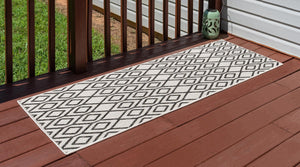 Ivory 2' x 6' 1 Jill Zarin Outdoor Runner Area Rug Weather Resistant for Patio, Deck, Terrace, Balcony, Porch Durable 100% Polypropylene Carpet for Outside for Sale at Rug Engine