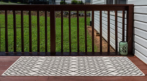 Ivory 2' x 8' Jill Zarin Outdoor Runner Area Rug Weather Resistant for Patio, Deck, Terrace, Balcony, Porch Durable 100% Polypropylene Carpet for Outside for Sale at Rug Engine