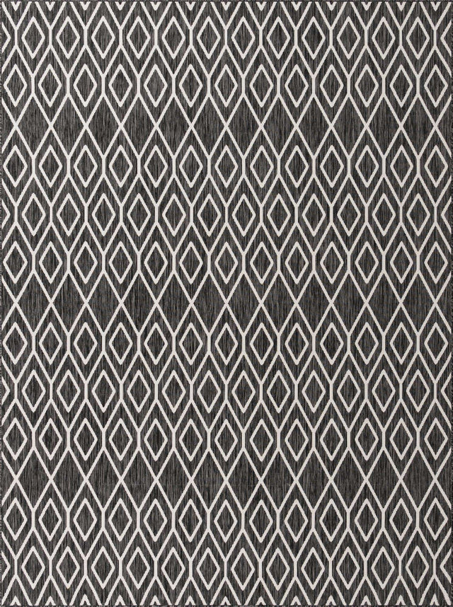 Charcoal Gray 9' x 12' Jill Zarin Outdoor Rectangle Area Rug Weather Resistant for Patio, Deck, Terrace, Balcony, Porch Durable 100% Polypropylene Carpet for Outside for Sale at Rug Engine