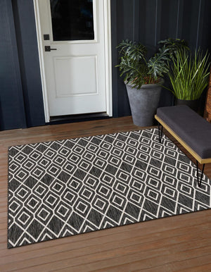 Charcoal Gray 7' 10 x 7' 10 Jill Zarin Outdoor Square Area Rug Weather Resistant for Patio, Deck, Terrace, Balcony, Porch Durable 100% Polypropylene Carpet for Outside for Sale at Rug Engine