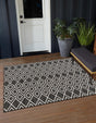 Charcoal Gray 7' 10 x 7' 10 Jill Zarin Outdoor Square Area Rug Weather Resistant for Patio, Deck, Terrace, Balcony, Porch Durable 100% Polypropylene Carpet for Outside for Sale at Rug Engine