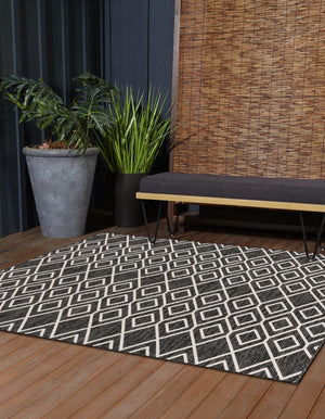 Charcoal Gray 7' 10 x 7' 10 Jill Zarin Outdoor Square Area Rug Weather Resistant for Patio, Deck, Terrace, Balcony, Porch Durable 100% Polypropylene Carpet for Outside for Sale at Rug Engine